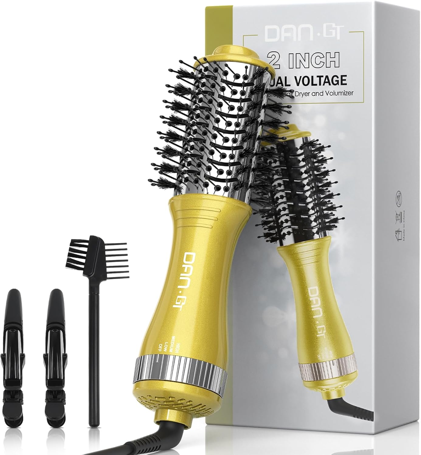 Compact Dual Voltage Hot Air Brush by DAN - Volumize on the Go!