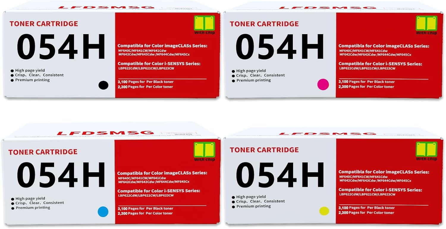 054H Toner Cartridge Set for Canon ImageCLASS Printers 4-Pack