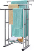 40in Tall Freestanding Towel Rack 3-Tier with Storage Basket - Keeps