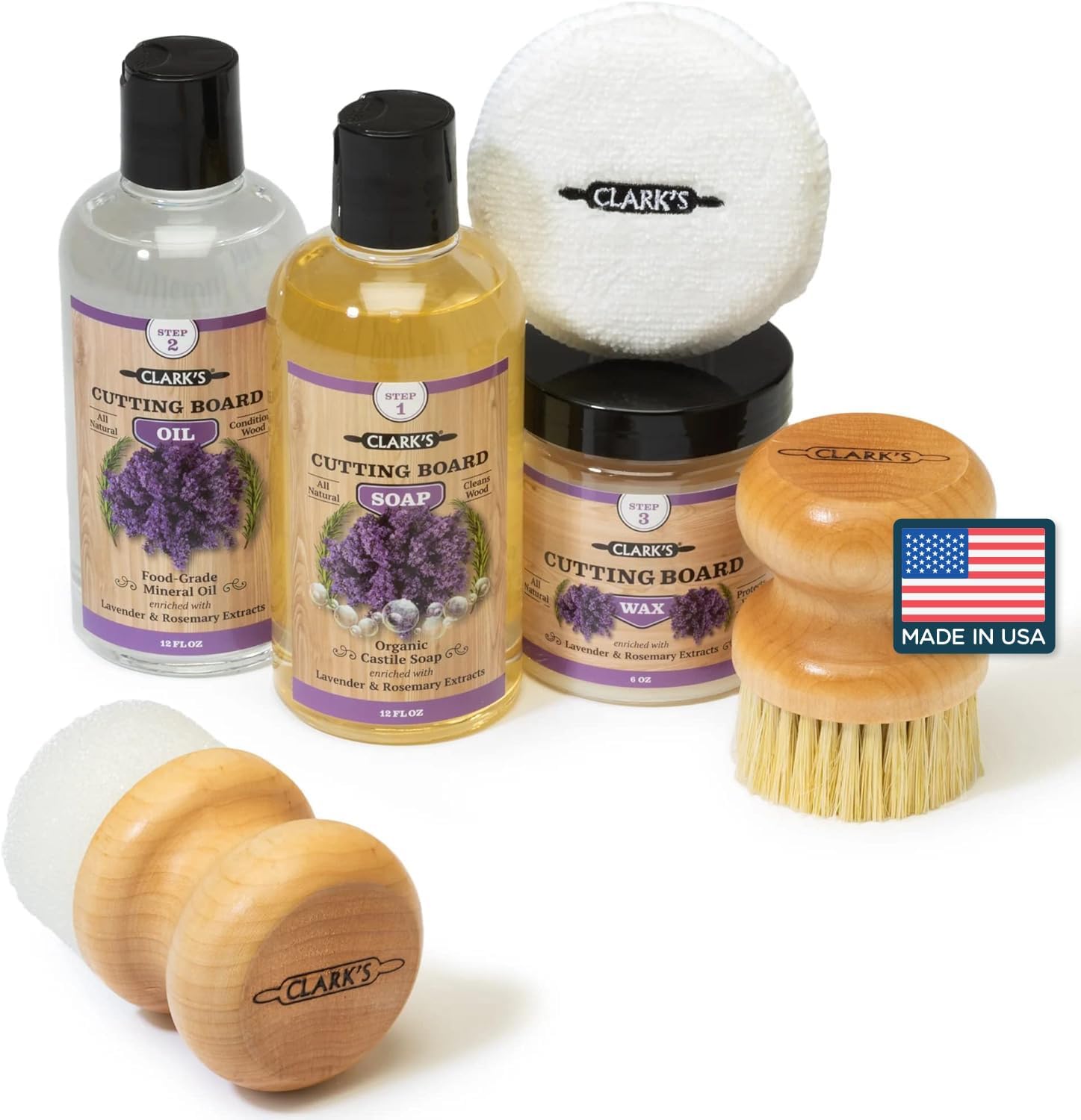 CLARK'S Cutting Board Care Kit for Ultimate Wood Protection