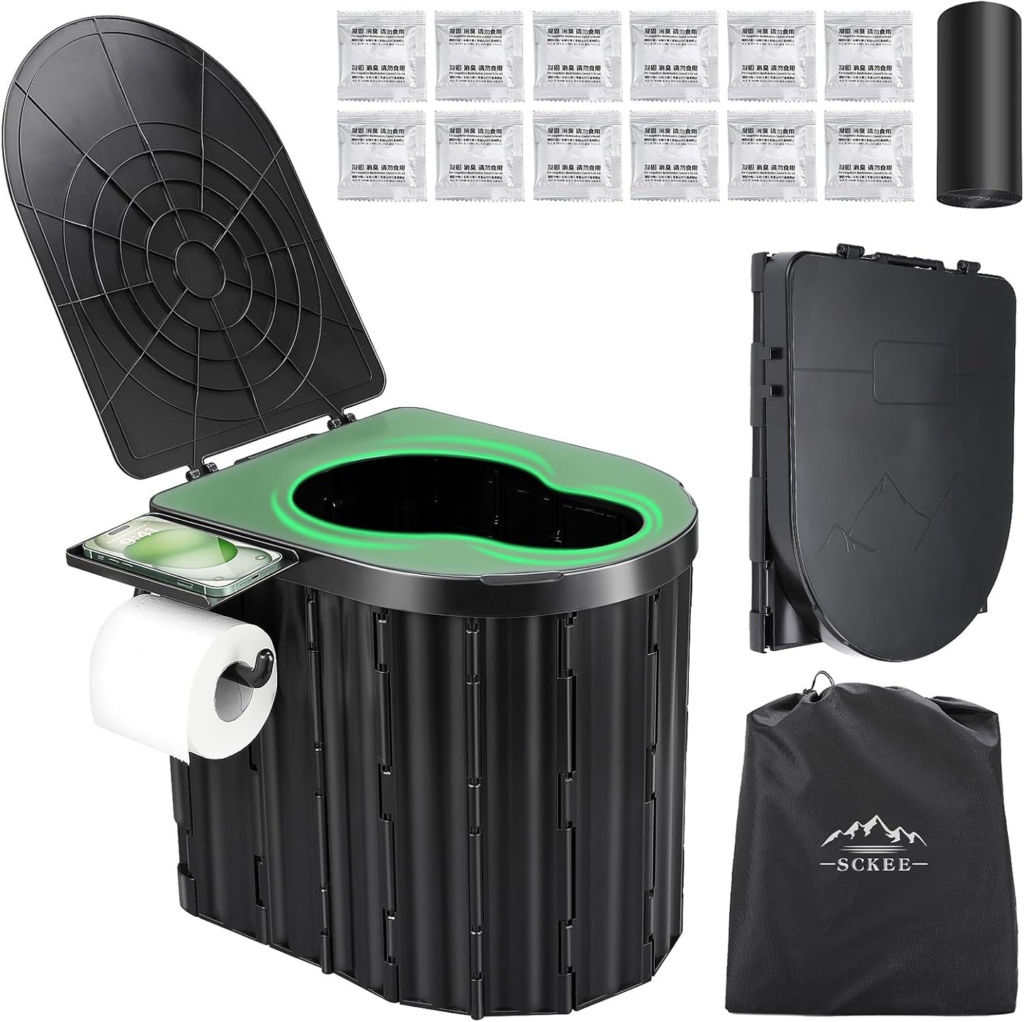 Portable Camping Toilet with Lid - Stay Comfortable Anywhere!