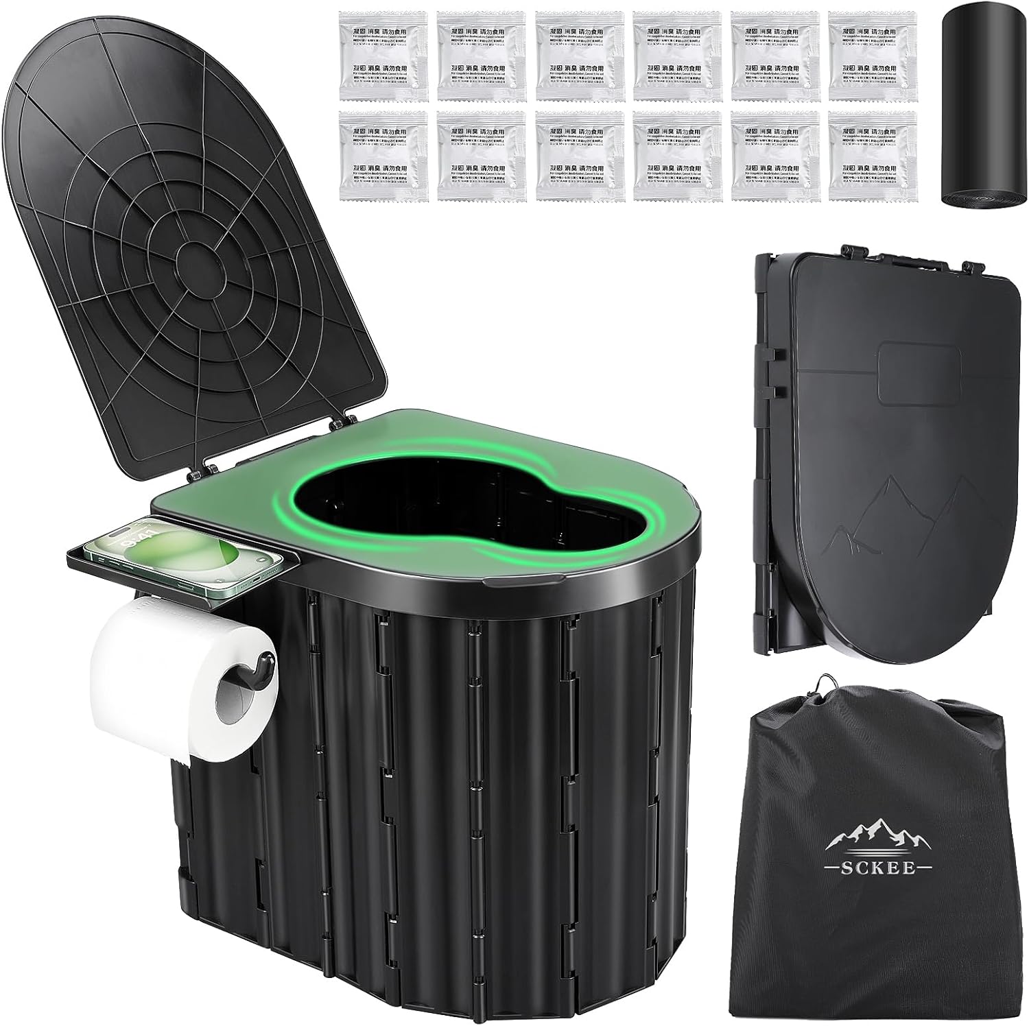 Portable Camping Toilet with Lid - Stay Comfortable Anywhere!