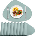 Placemats Set of 8 Heat Resistant Leather Placemats - Aqua Green