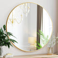 Gold Round Mirror 24 in Circle Mirror - Minimal Gold Frame