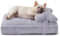 Soft Touch Faux Fur Dog Bed for Medium Dogs - 6.5in Extra Thick