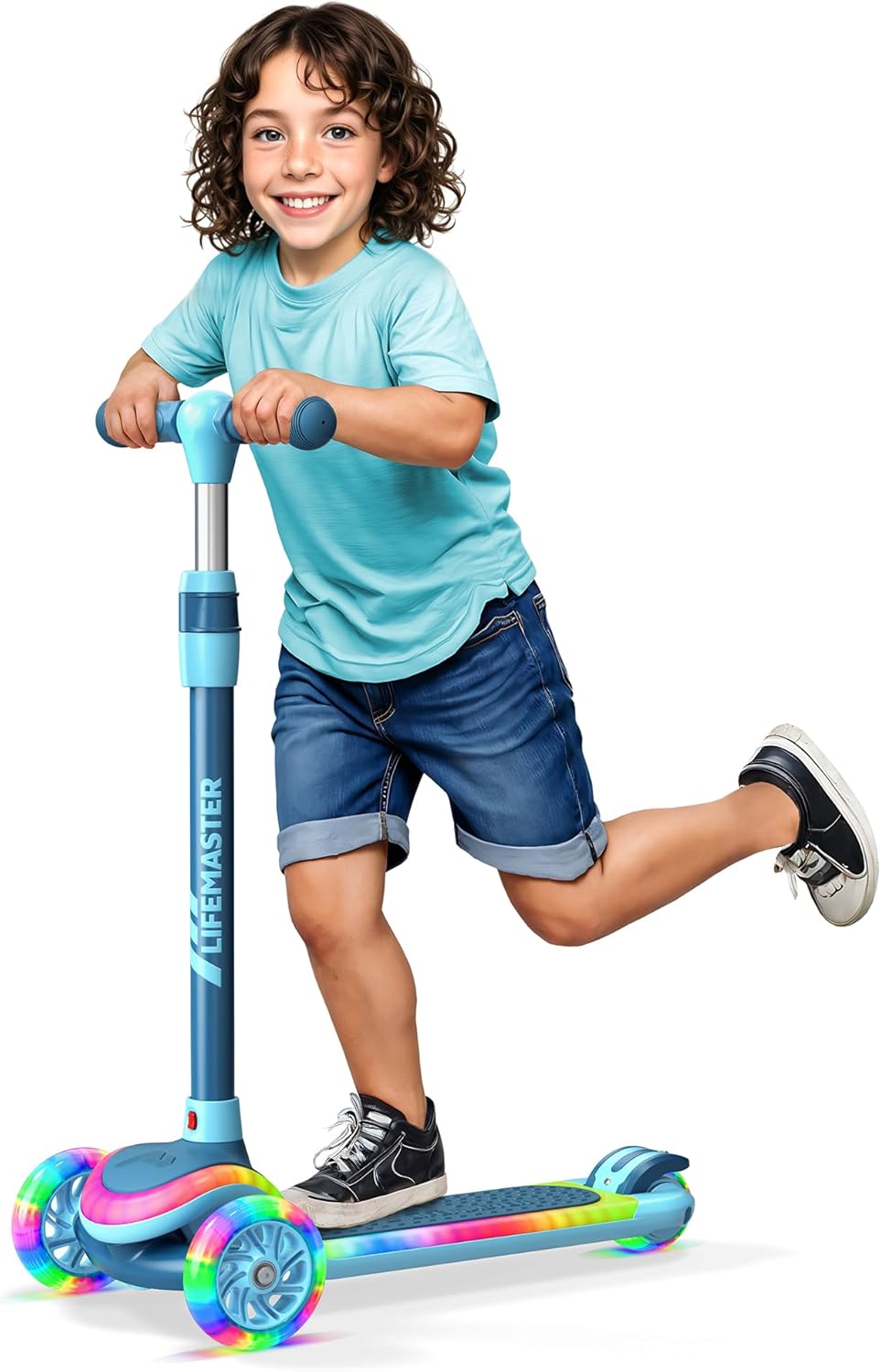 3-Wheel Kids Scooter with Multi-Color Lights for Safe Rides
