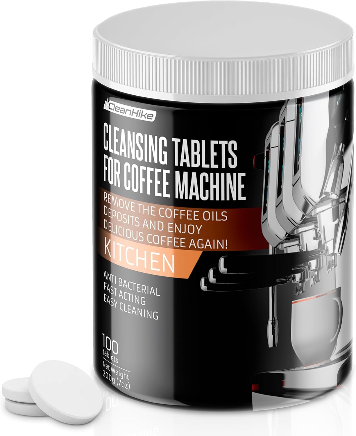 CleanHike: Professional Espresso Machine Cleaner (100 Tablets)