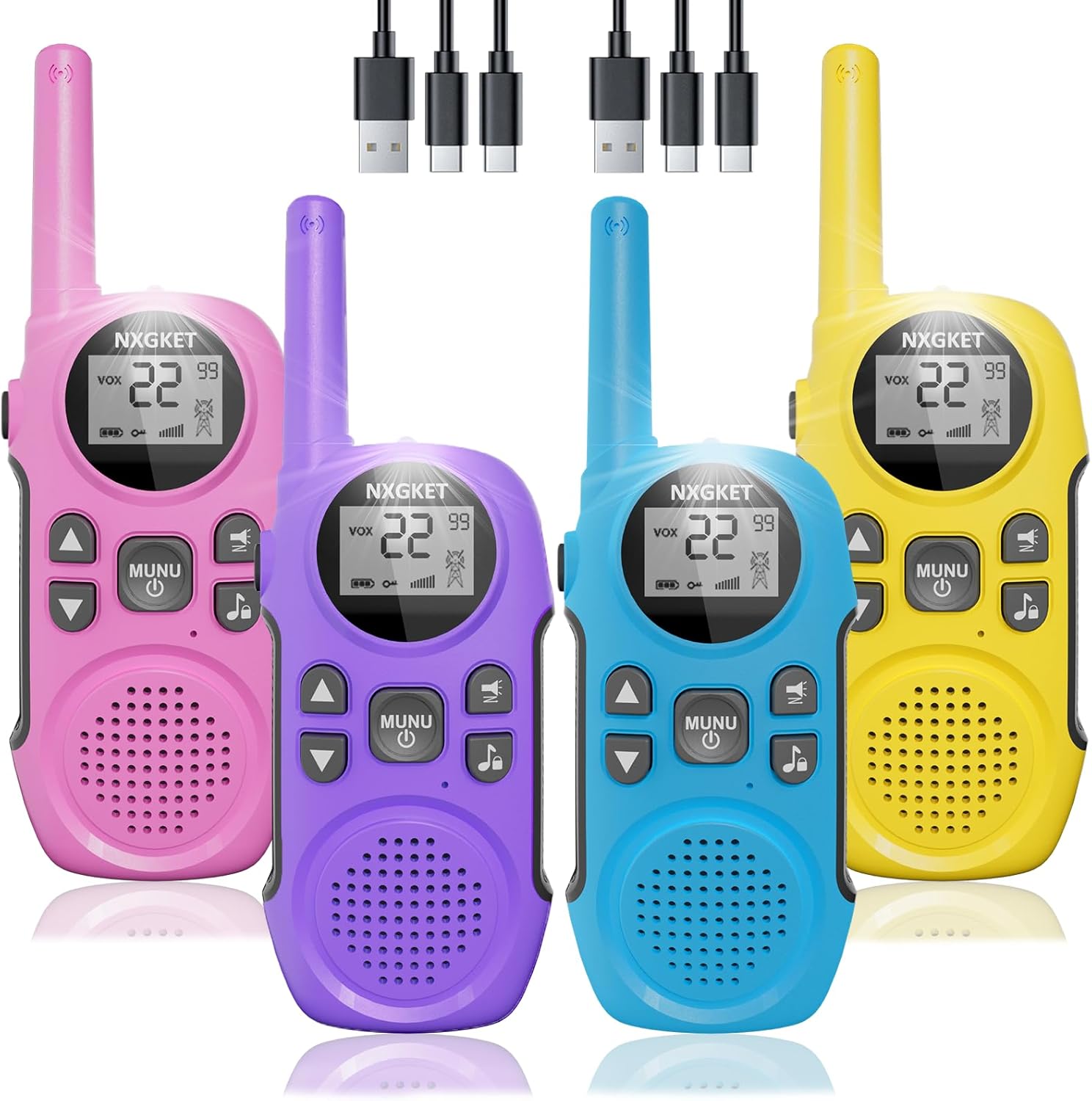 Walkie Talkies for Adults Long Range - Rechargeable 4 Pack