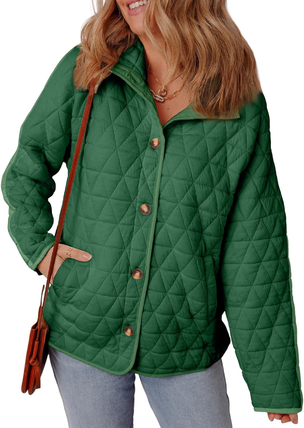 Lightweight Diamond Quilted Jacket for Women by EVALESS