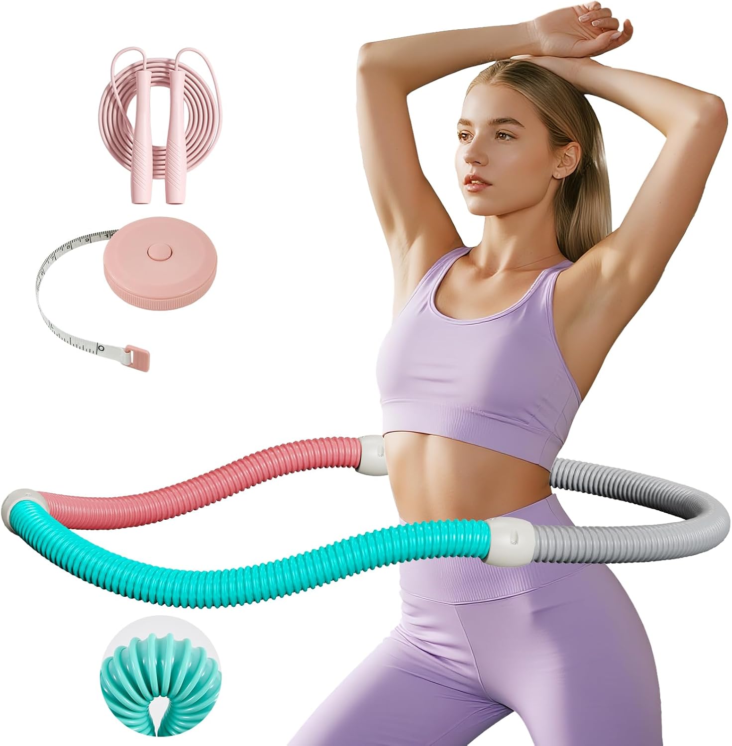 Weighted Soft Spring Hula Hoop for Adults - Portable Fitness Tool