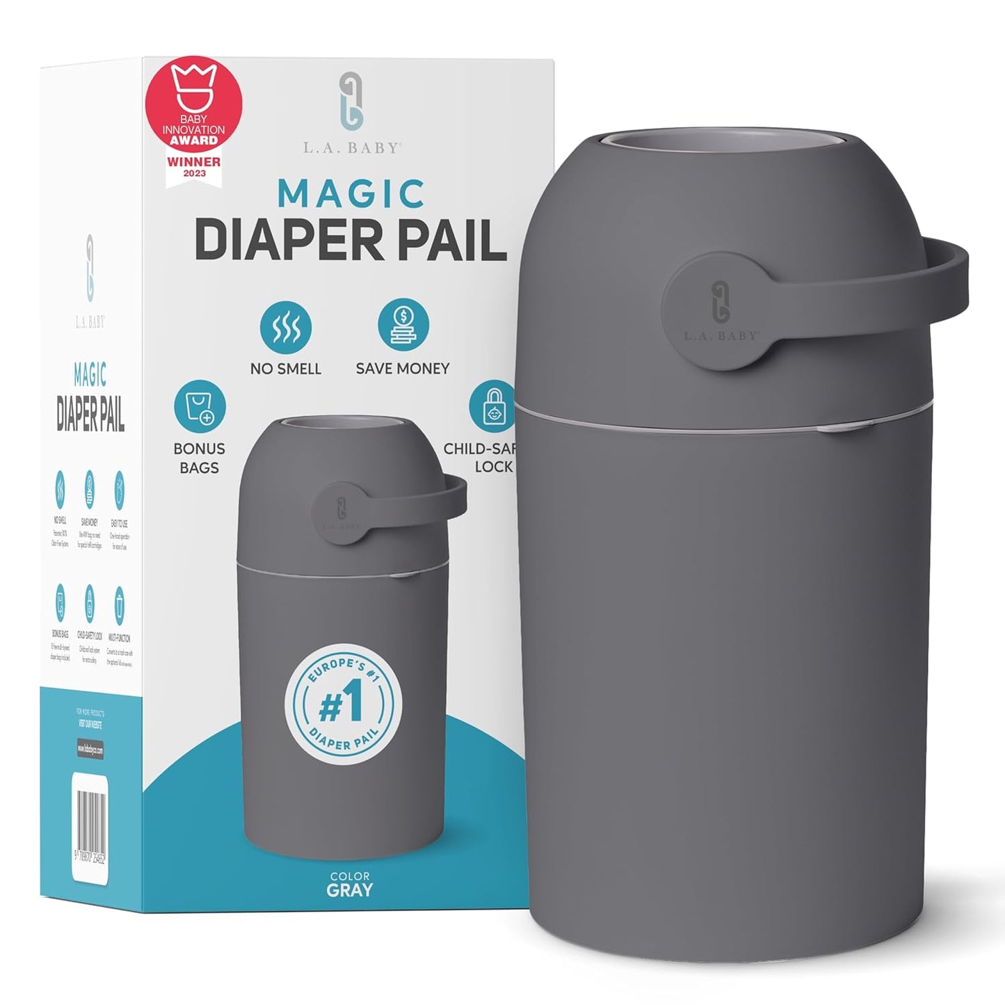 L.A. Baby Magic Diaper Pail with Odor-Free System and Lock