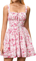 Summer Square Neck Mini Sundress - Flowy Corset A Line Cute Dress