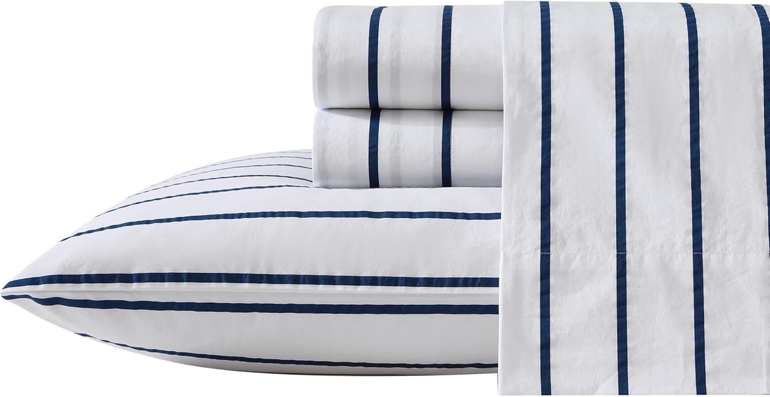 Nautica Queen Sheet Set - Crisp & Cool Cotton Percale