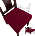 Waterproof Dining Chair Seat Covers (6 PCS) - Wine Red
