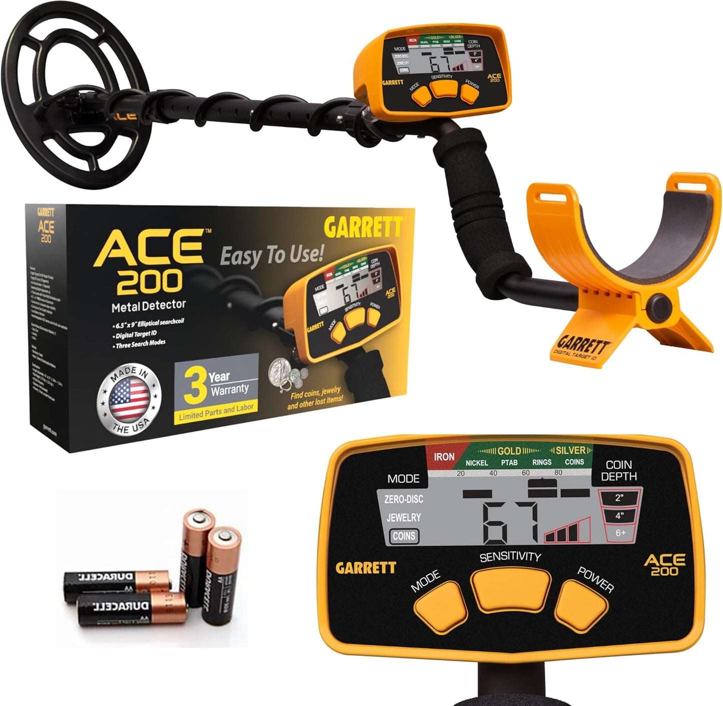 Garrett ACE 200 Metal Detector for Adults and Kids - Waterproof