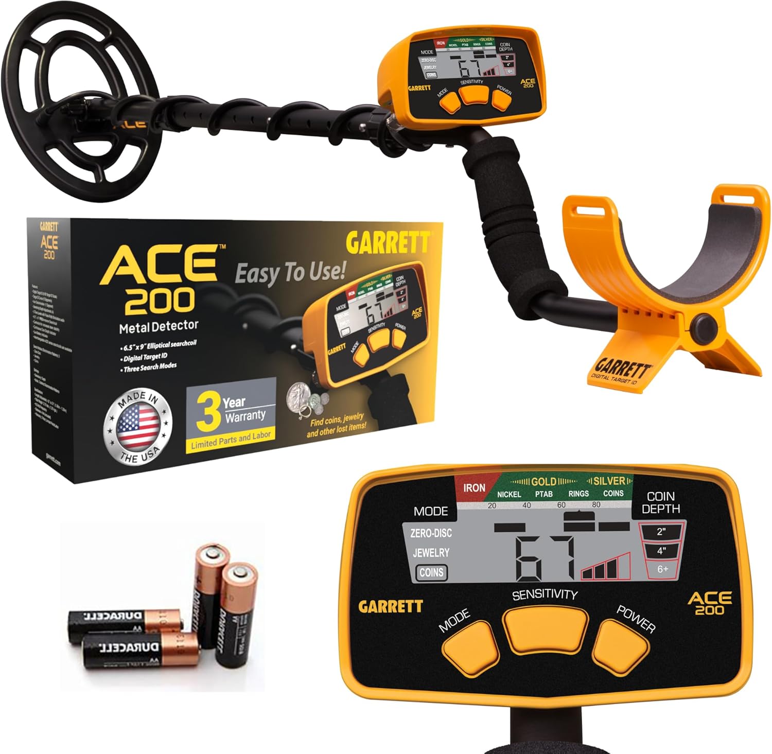 Garrett ACE 200 Metal Detector for Adults and Kids - Waterproof