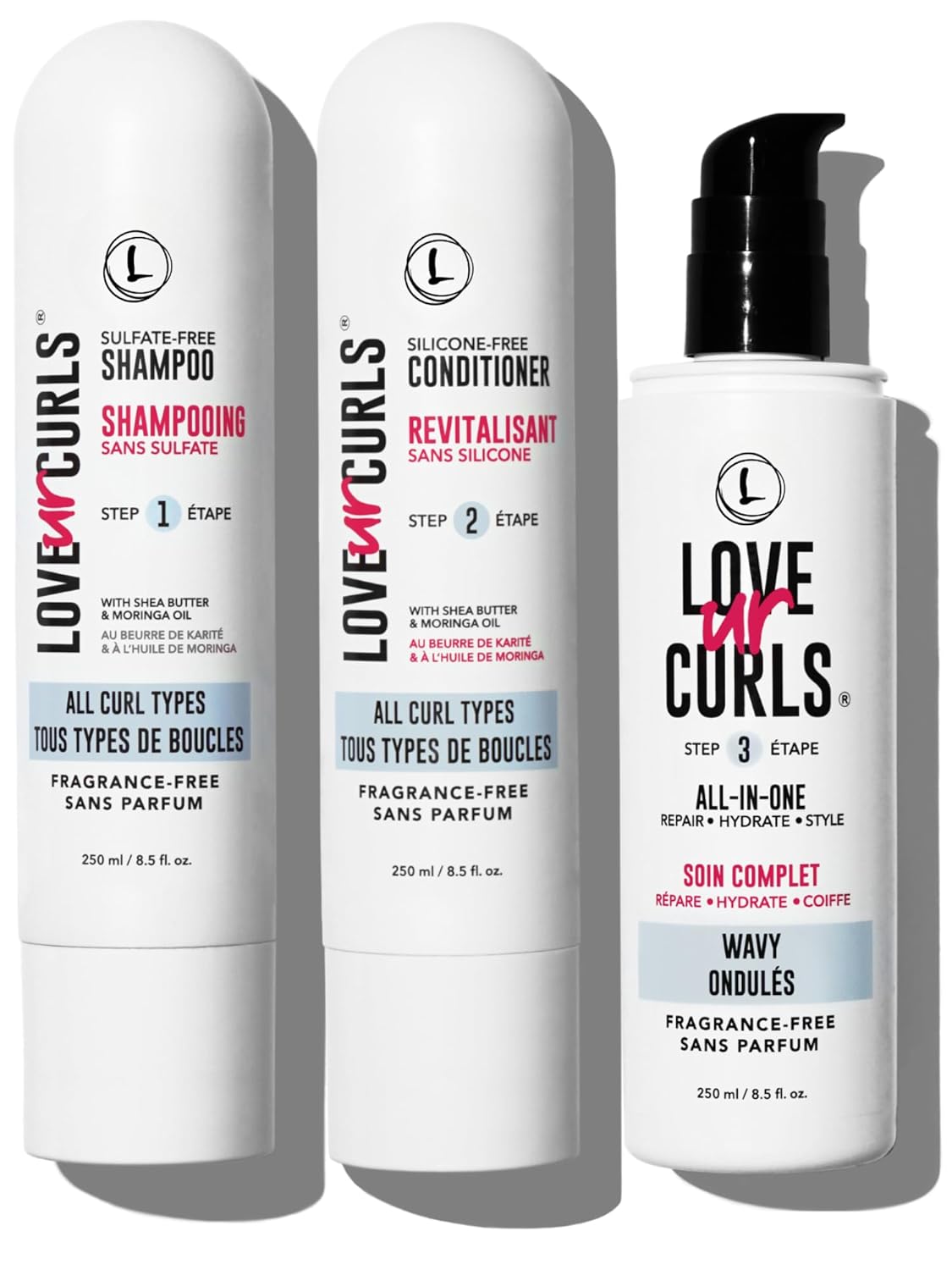 Love Ur Curls Fragrance Free Curly Shampoo and Conditioner Set
