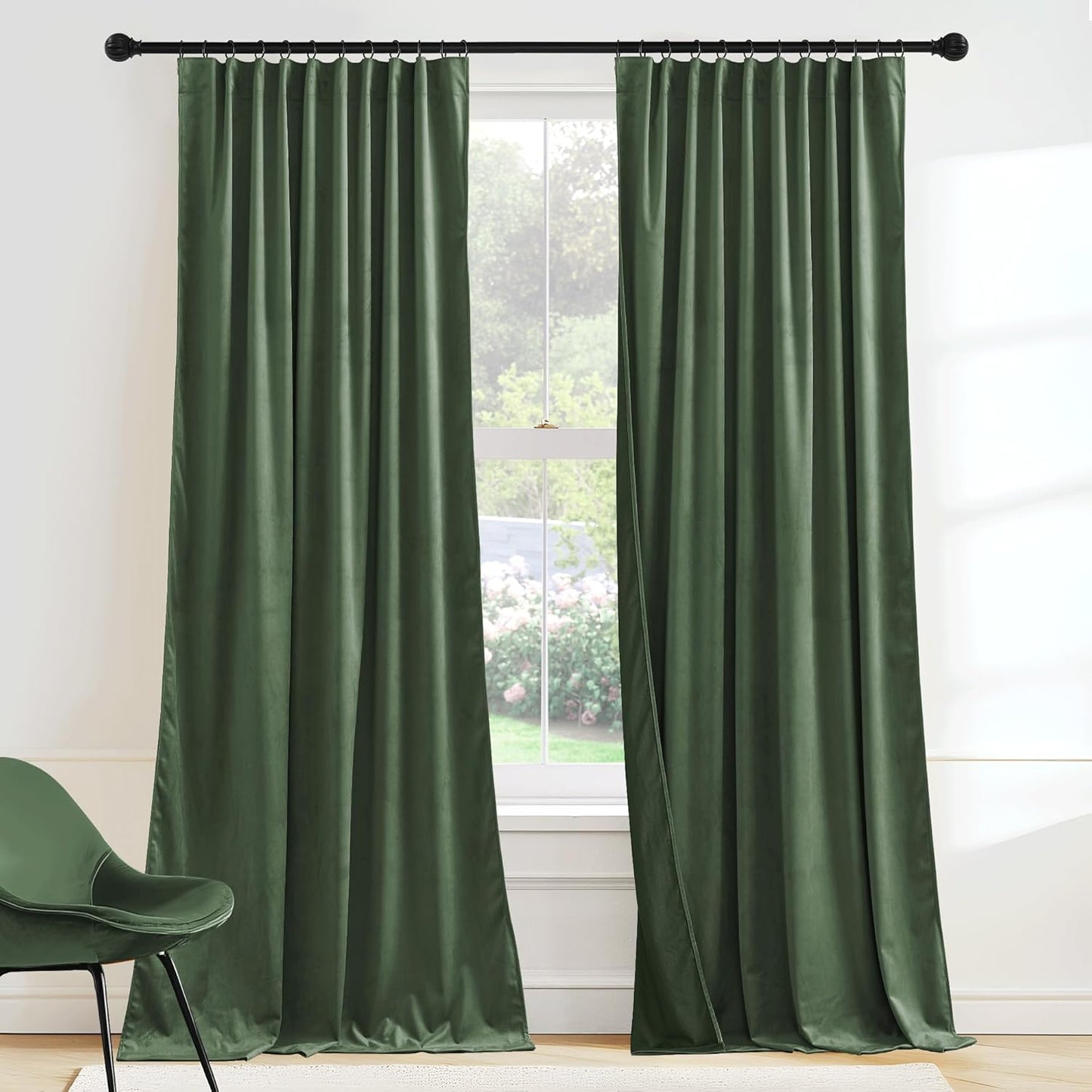 Elegant Green Velvet Curtains for Cozy Home Aesthetics