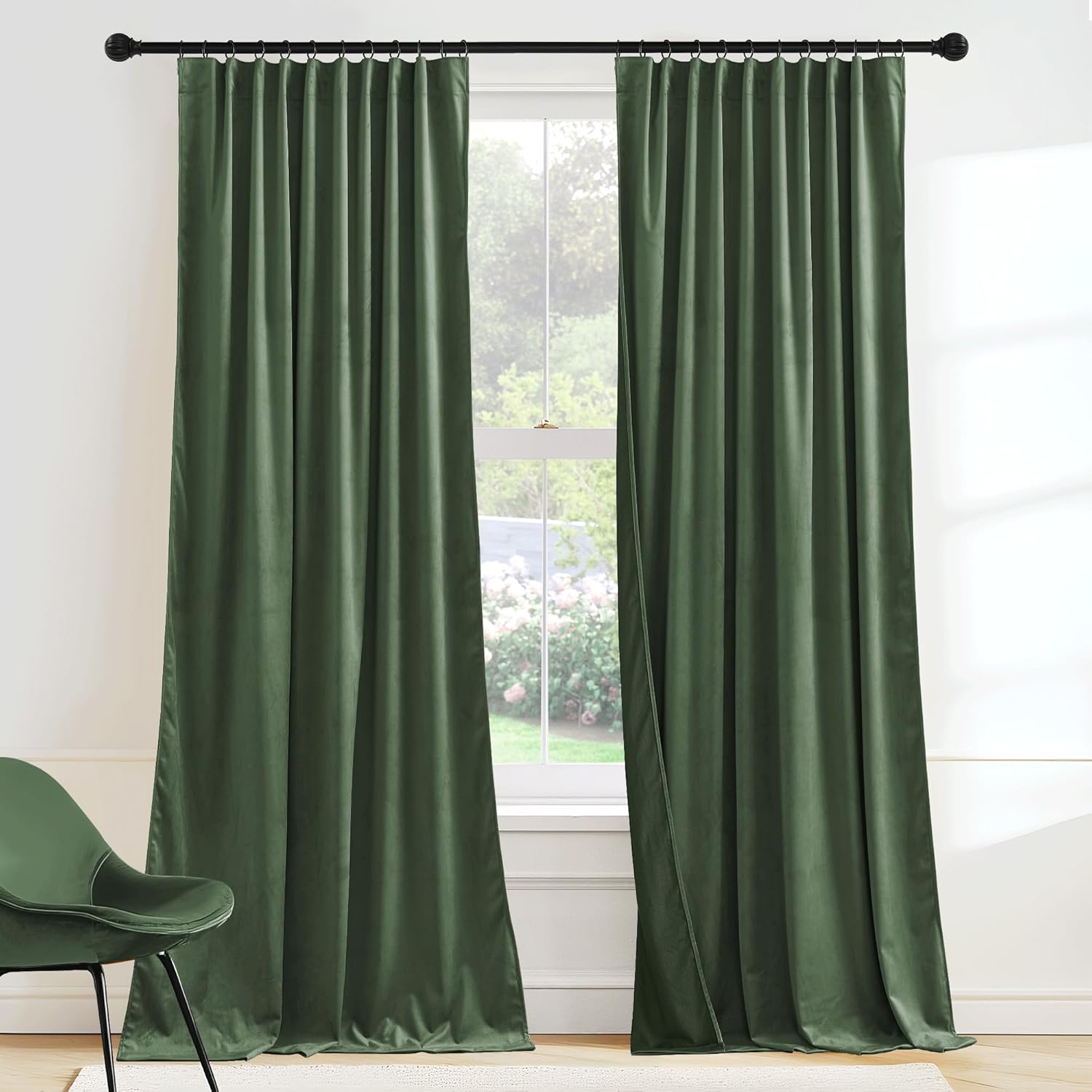 Elegant Green Velvet Curtains for Cozy Home Aesthetics
