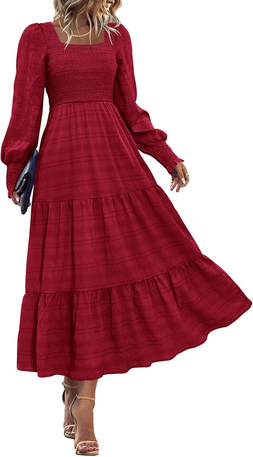 KIRUNDO Fall Dresses for Women 2025: Elegant Maxi Long Sleeve