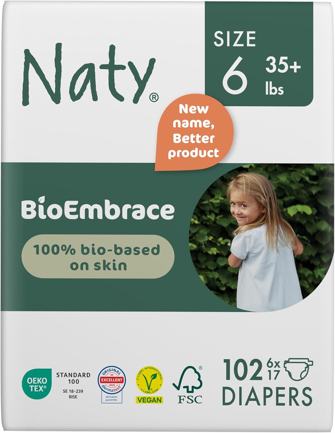 Naty BioEmbrace Baby Diapers Size 6 for Ultimate Comfort