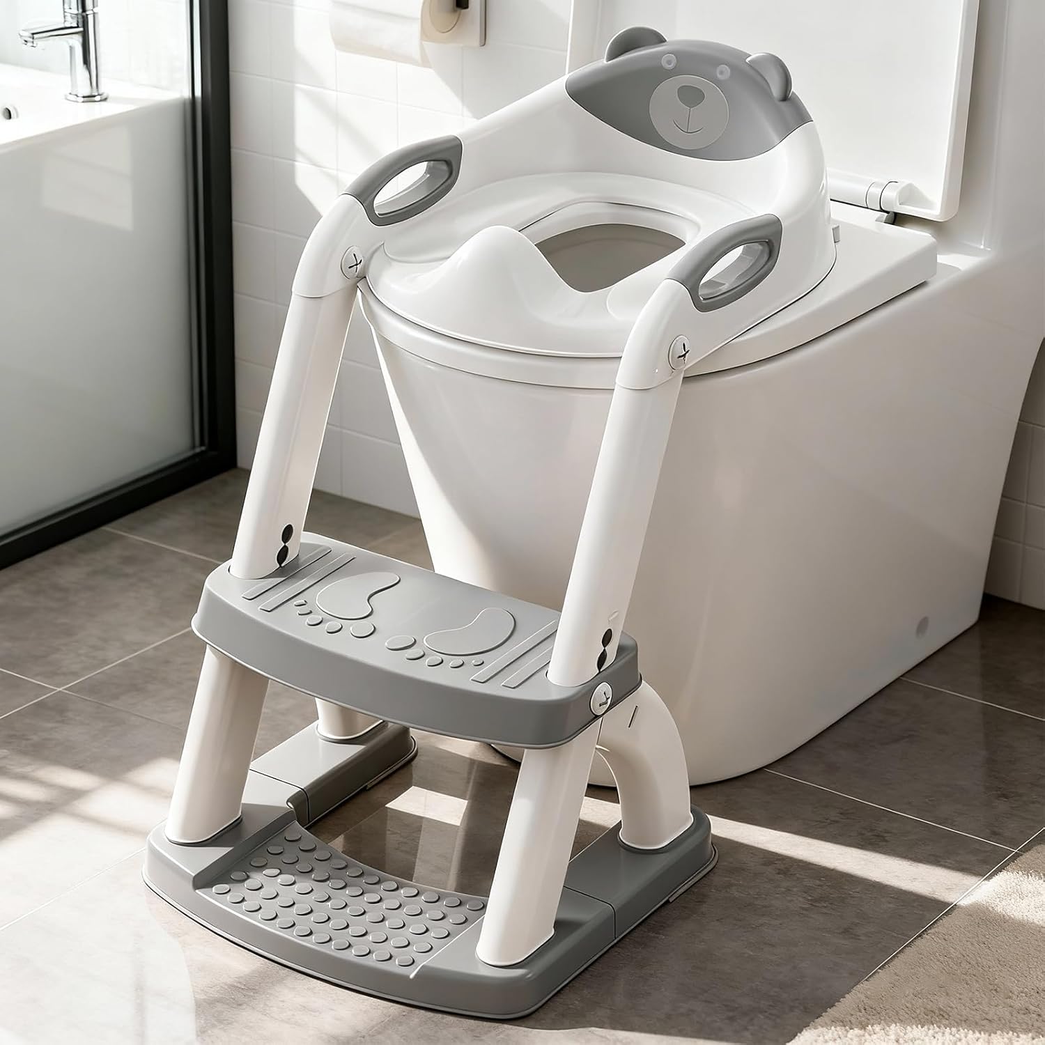Potty Training Seat for Kids with Anti-Slip Step Stool Design