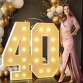 imprsv 4FT Light Up Numbers Marquee 40th Birthday Decorations - Large