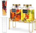 1.6 gallon Glass Beverage Dispenser with Stand 2PACK - Party Ready