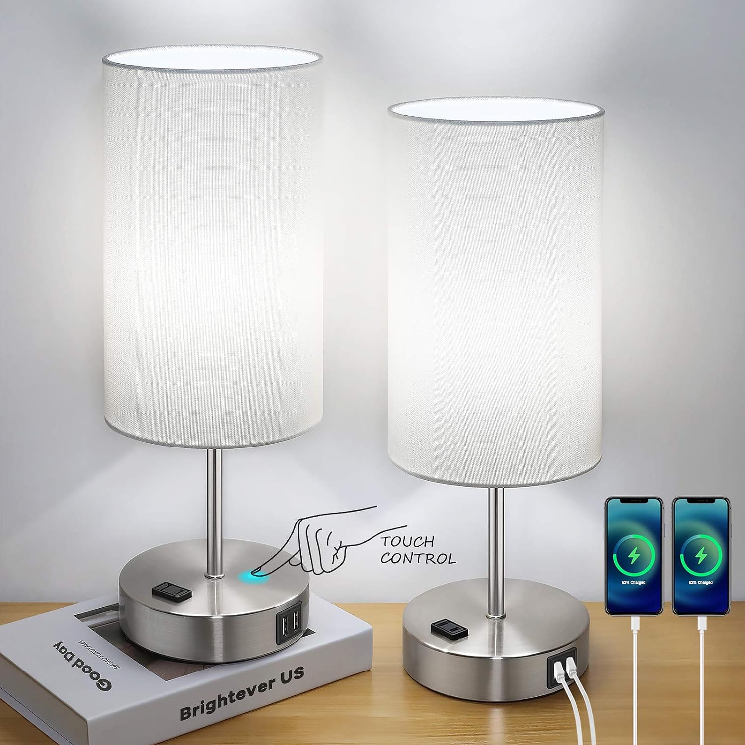 Touch Control Table Lamps with USB Ports for Modern Living