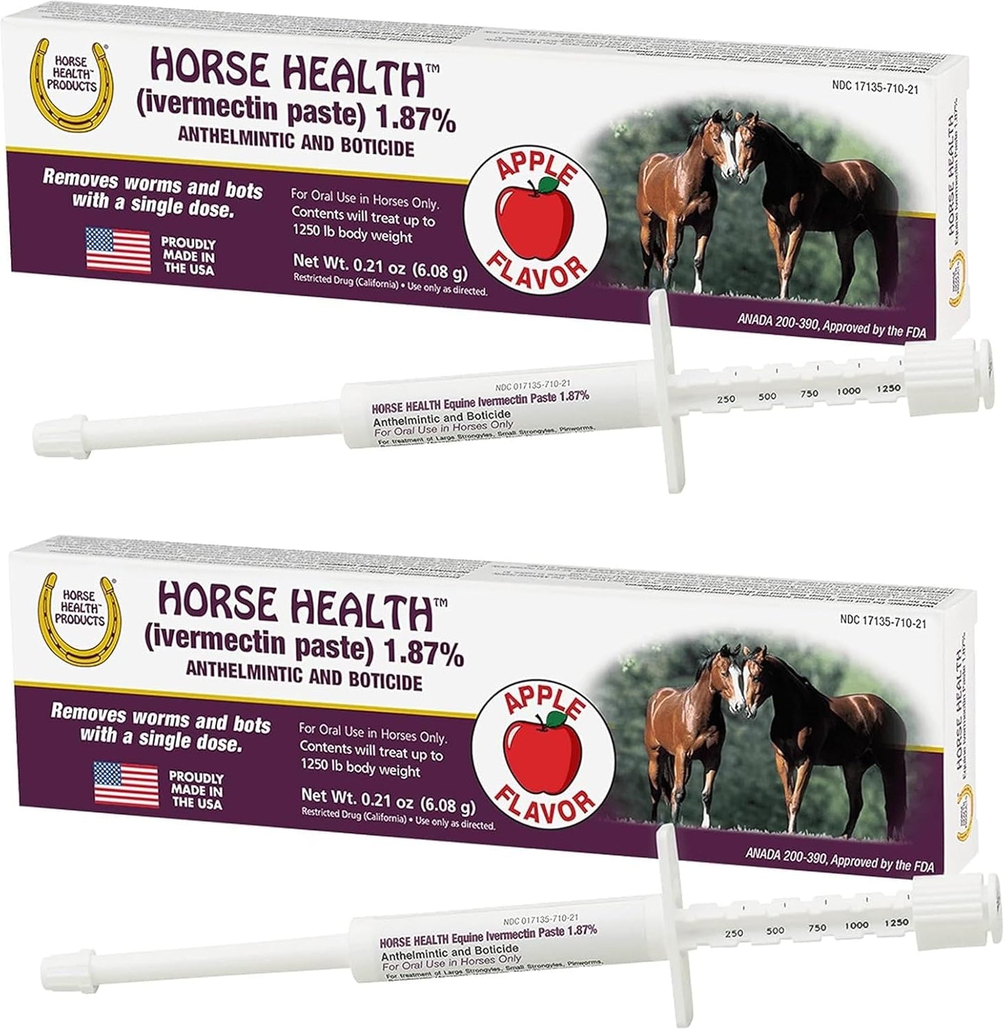 Horse Health Ivermectin Paste Dewormer for Up to 1,250 lbs