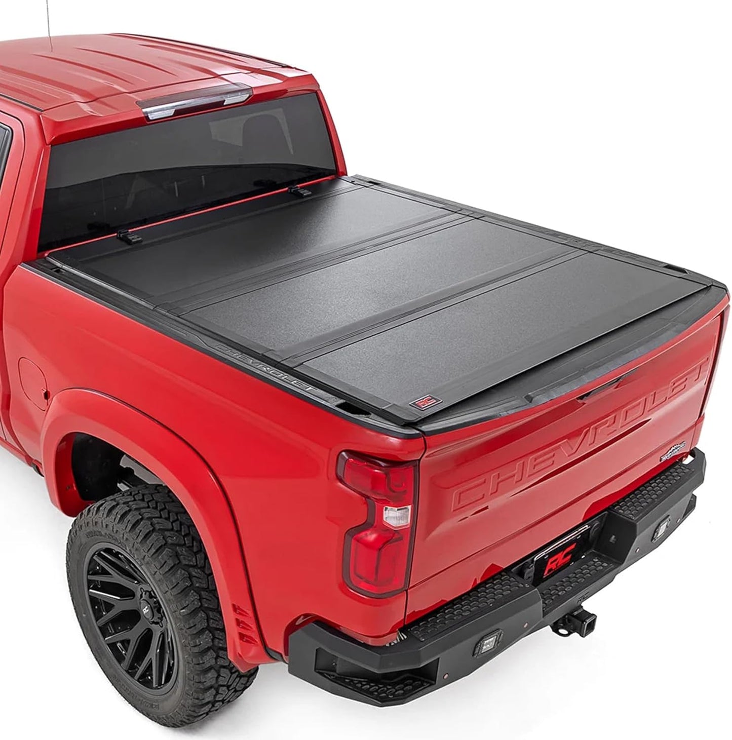 Rough Country Hard Tri-Fold Truck Bed Tonneau Cover for Silverado