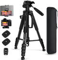 75 Inch Camera Tripod for iPad and Phone - Heavy Duty Stand