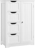 Wooden Floor Cabinet Side Storage Organizer with 4 Drawers