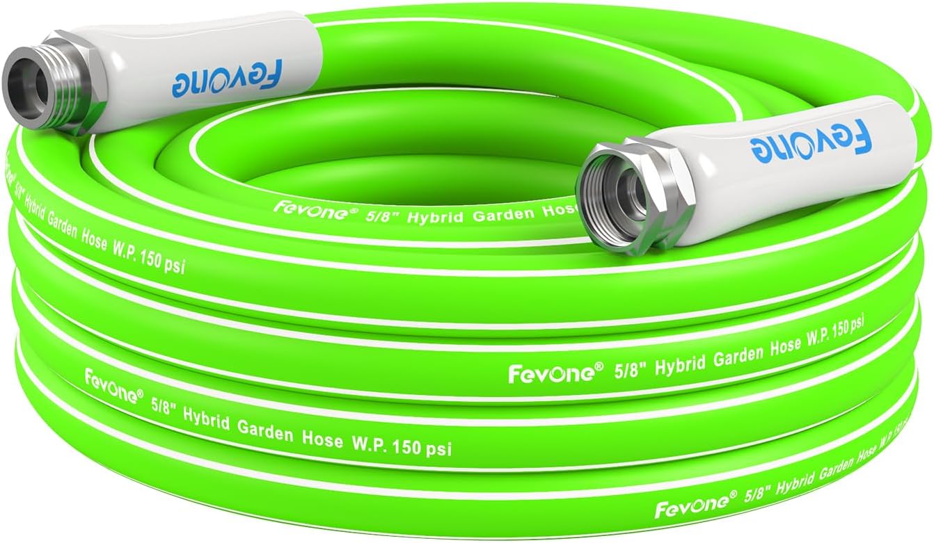 FEVONE 25ft Heavy Duty Garden Hose - Kink-Resistant & Drinking Water Safe