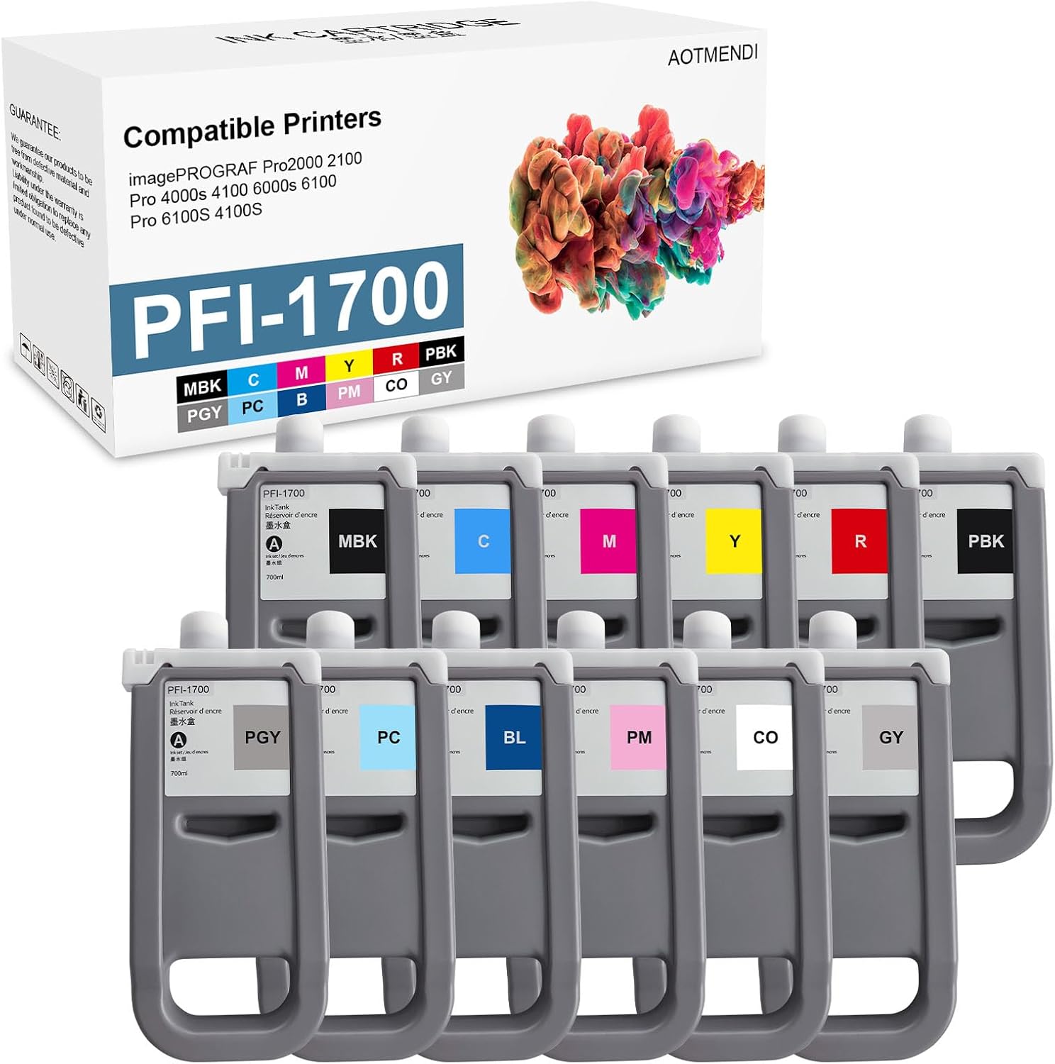 Vivid Colors Galore: PFI-1700 Ink Cartridge 12-Pack