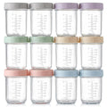 12 Pack Glass Baby Food Containers - 8 oz | Microwave, Dishwasher, Freezer Safe