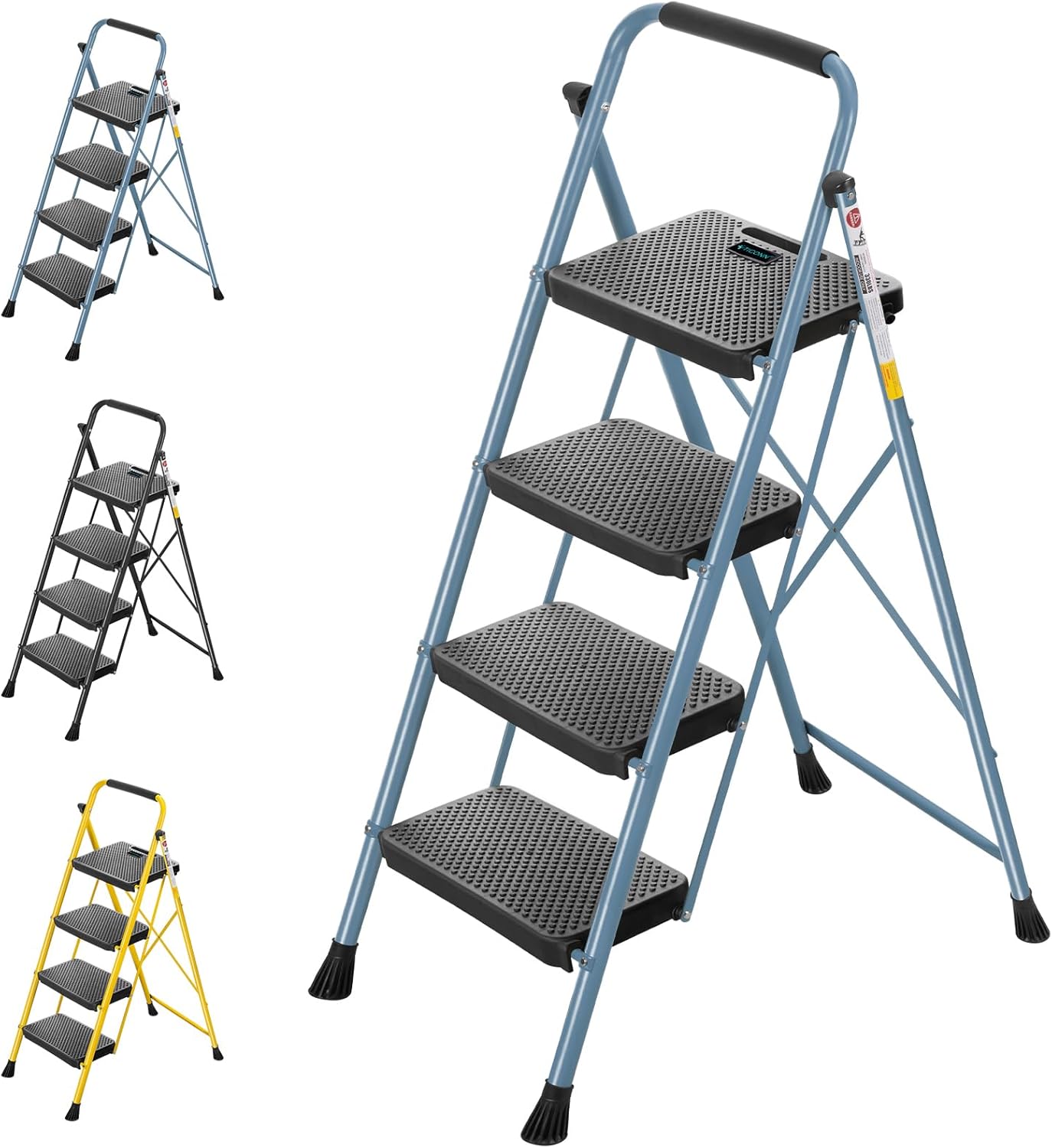 TICONN 4 Step Ladder - Heavy Duty Foldable Step Stool for Home