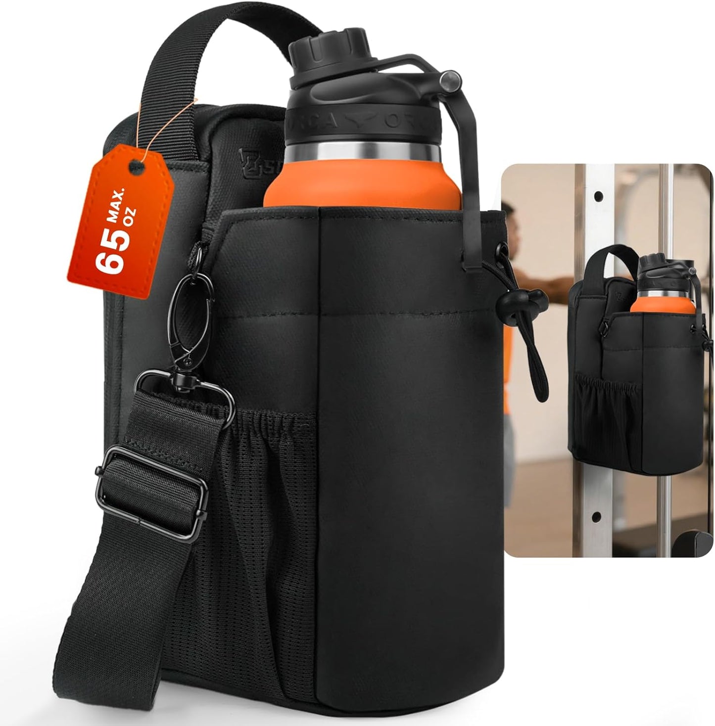 Magnetic Gym Bag with Strong Holder for Water Bottles & Phones