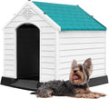 DWVO Plastic Dog House for Small to Medium Dogs - Weatherproof Shelter