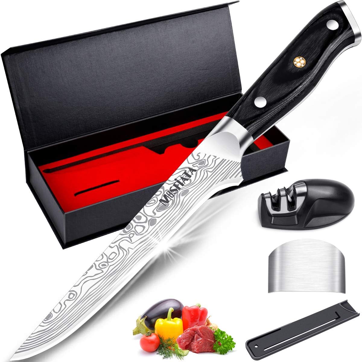 MOSFiATA 6 Inch Boning Knife for Precision Meat Preparation
