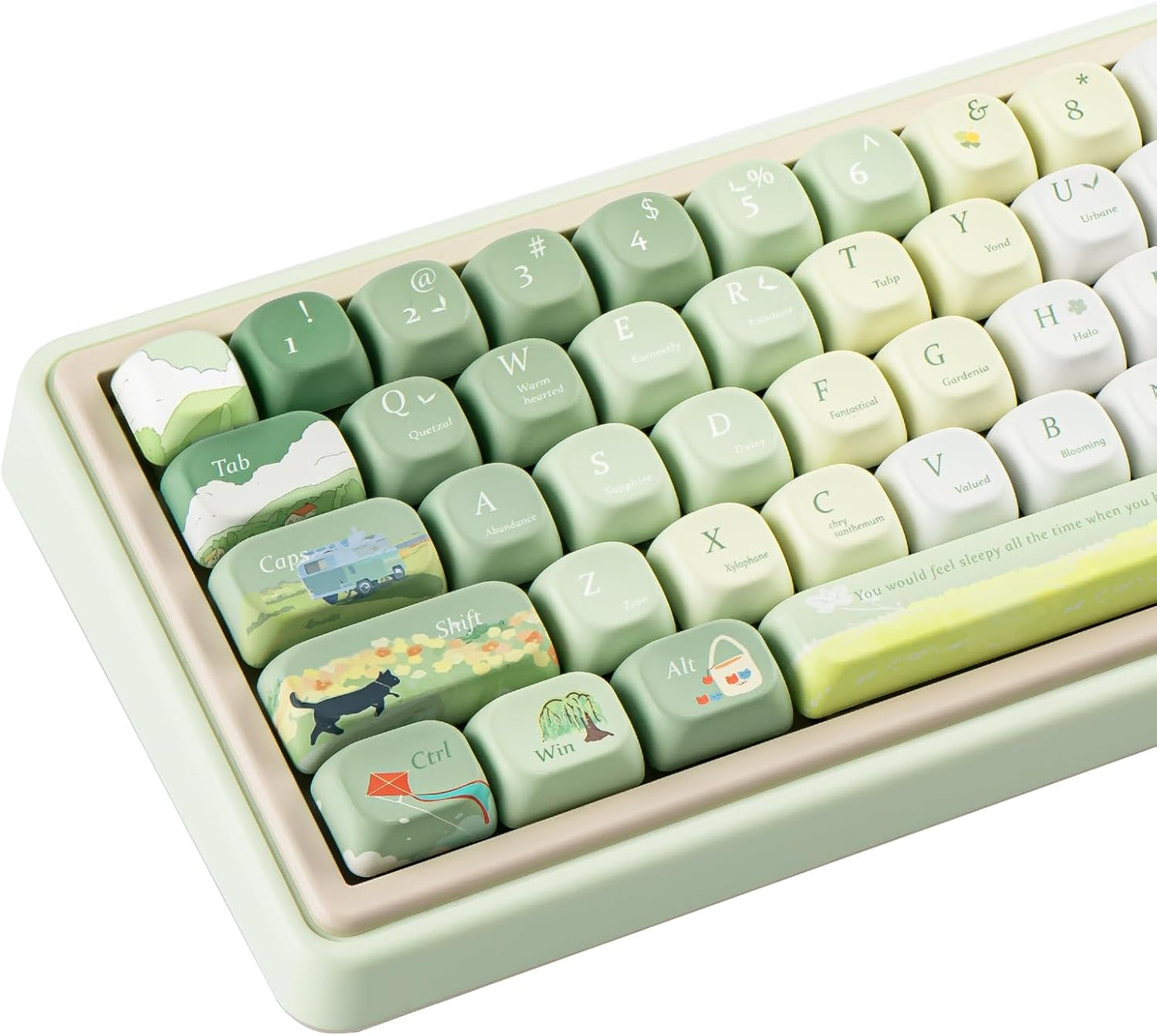 PBT Keycaps Set for Mechanical Keyboards - Cute Cartoon Design