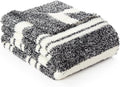 Snuggle Sac Black White Stripe Twin Size Reversible Super Soft Blanket