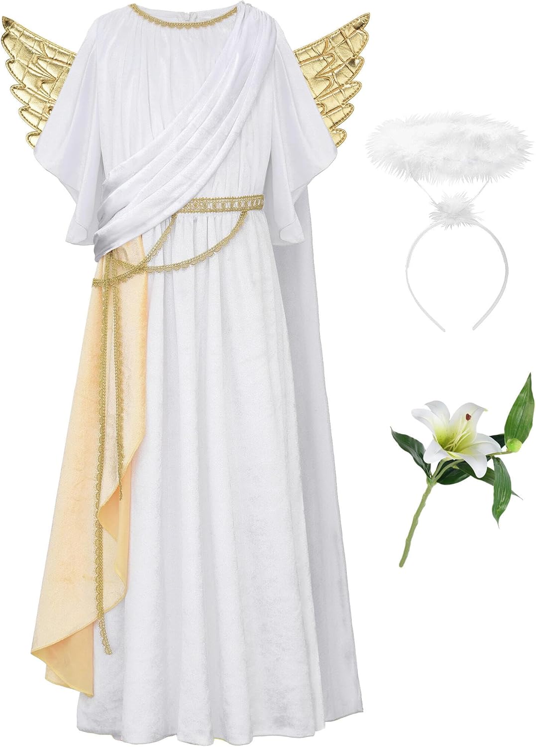 Kid Angel Costume with Wings and Halo for Magical Dress-Up