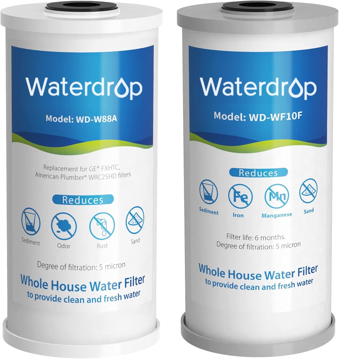 Waterdrop Whole House Water Filter Cartridge for 10x4.5 Systems
