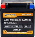 Weize AUX14 AGM Auxiliary Battery 12V 14AH 200CCA - Reliable Auxiliary