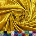 Mustard Gold Crushed Velvet Fabric by the Yard - 3 Yards