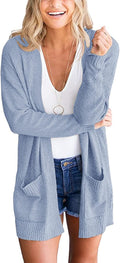 Women's Waffle Knit Long Sleeve Cardigan - Cozy Duster with Pockets 20