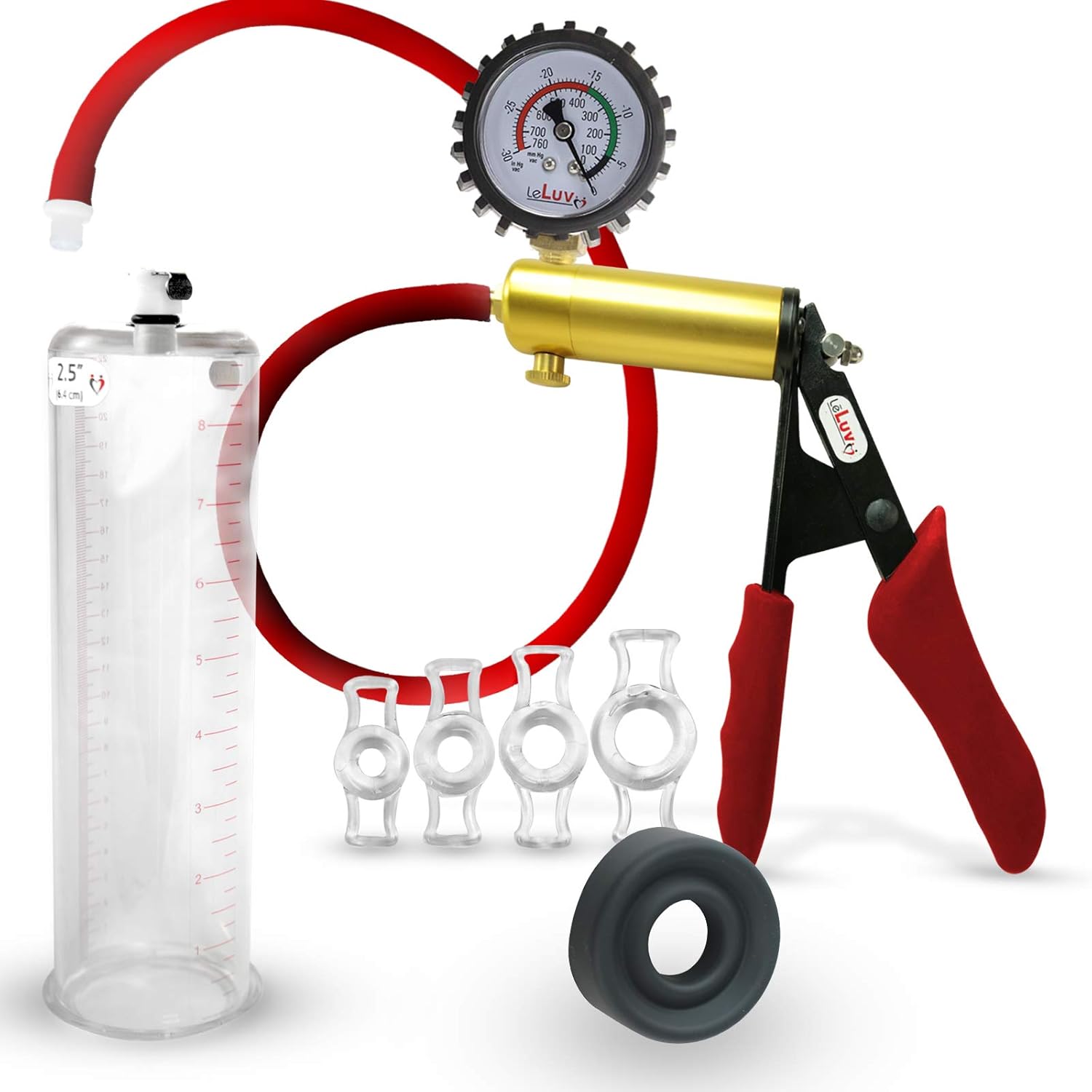 LeLuv Ultima Penis Pump Kit with Premium Silicone Grips