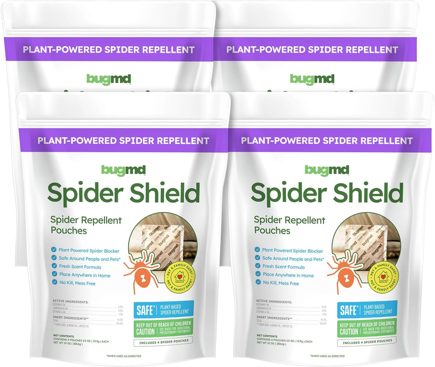 BugMD Spider Shield Repellent Pouches for Indoor & Outdoor Use