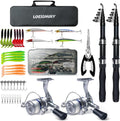 Fishing Rod Reel Combo - 2PCS 6.89ft Telescopic Travel Kit